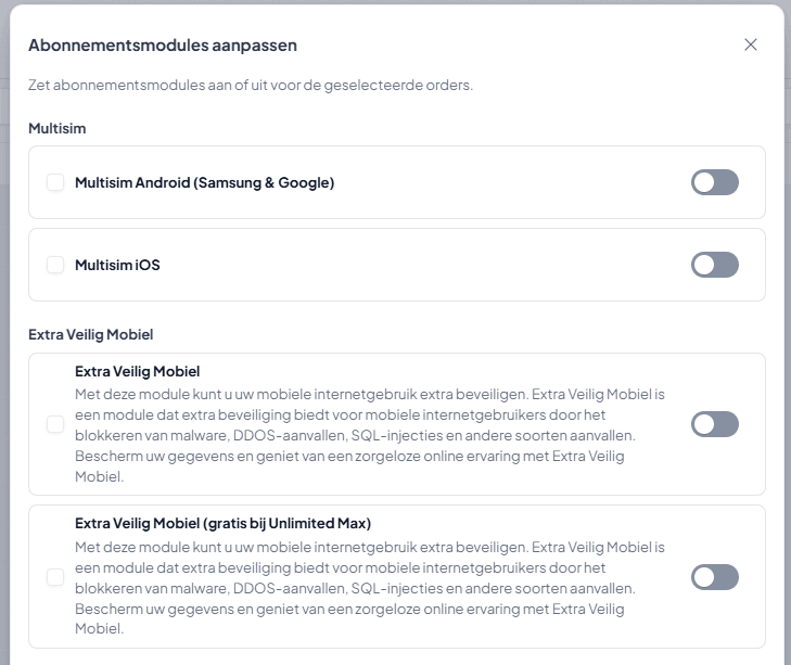 Nex Connect klantoverzicht